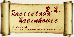 Rastislava Mačinković vizit kartica
